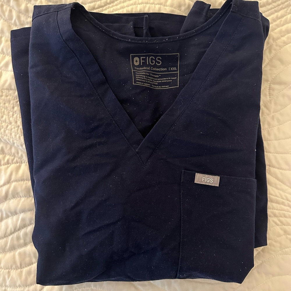 Figs Technical Collection Dark Blue Scrub Top